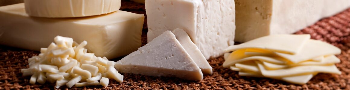 A variety of white cheddar in many forms.