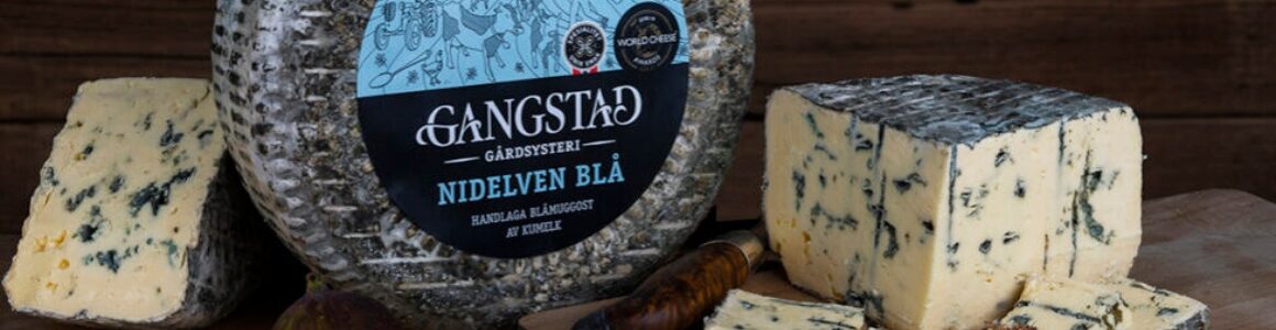 Nidelven Blå Blue Cheese made by Gangstad Gårdsysteri in Norway.