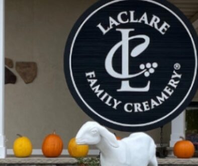 Building exterior of LaClare Family Creamery in Malone, Wisconsin.