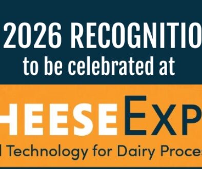 WCMA announces 2026 Recognition Award winners to be celebrated at CheeseExpo, featuring event branding and trade show imagery for dairy processors.