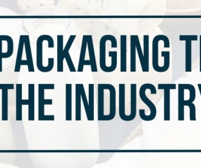 Banner image with the words "Dairy Packaging Trends Shaping the Industry in 2026" with dairy products in the background.