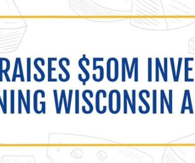 Banner with the Wisconsin Cheese Makers Association Logo saying "WCMA Praises $50 Million Investment Strengthening Wisconsin Agriculture".
