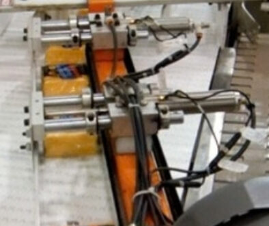HART food processing equipment handling packaged cheese products on a conveyor.